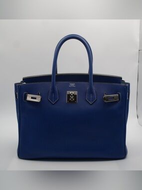 Hermes Birkin 30 Epsom Leather with Palladium Hardware in blue electrique.
